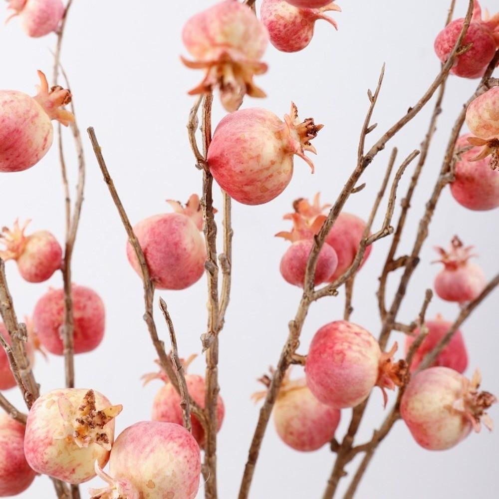 Faux Artificial Pomegranate Branches Plastic Realistic Foam Fruits Branches Handmade Elegant Simulation Pomegranate Fruit