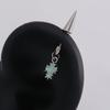 Spike Cone Barbell Piercing Ear Stud with Sparkling Stone Cross Pendant Gothic Cool Unisex Cartilage Ear Jewelry for Daily Street Style Matching
