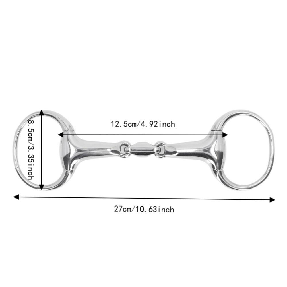 Stainless Steel Horse Snaffle Bit Oval Link Loose Ring Snaffle Horse Gag Ring  For Horses