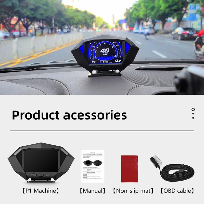 Universal GPS Digital LCD Car HUD Head-up Display Speedometer Altitude Speed Gauge Off-road Vehicle Slope Meter Car