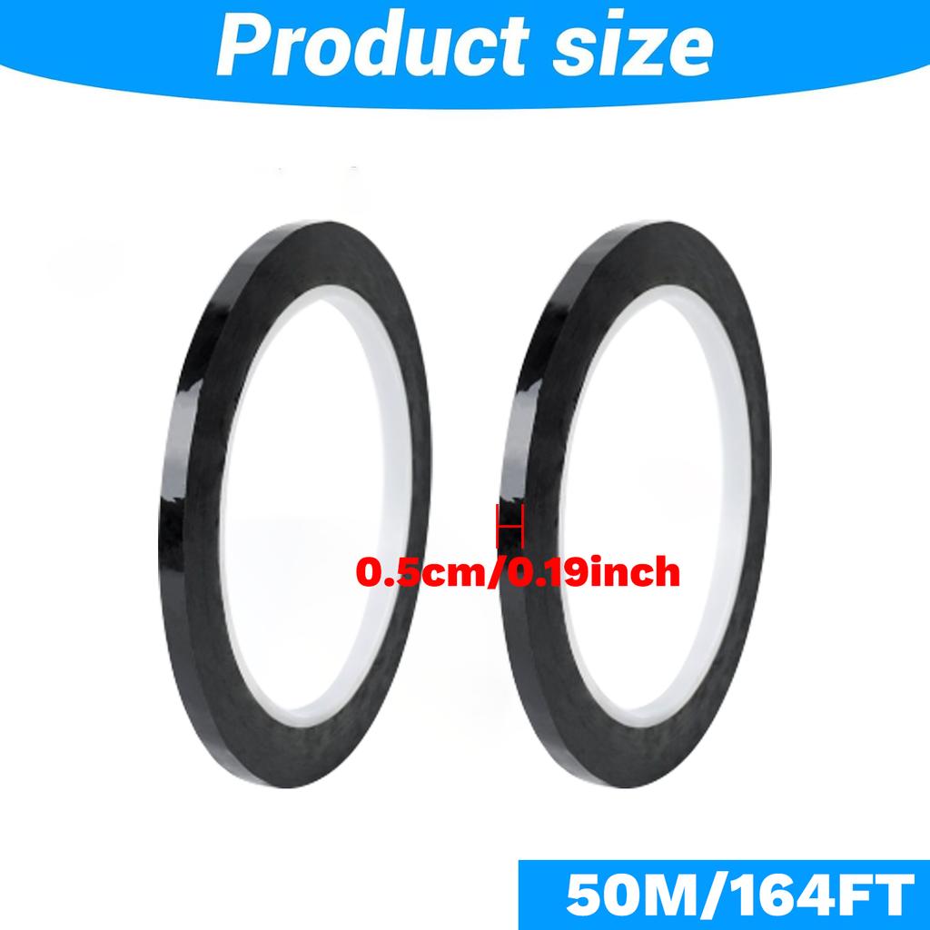 50M Black Film High Temperature Resistant Shading Waterproof Tape Graphic Whiteboard Electrical Marking Tape