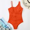 Women's Fashion Splicing Mesh Spaghetti Straps Bikini Swimsuit With Slanted Shoulder