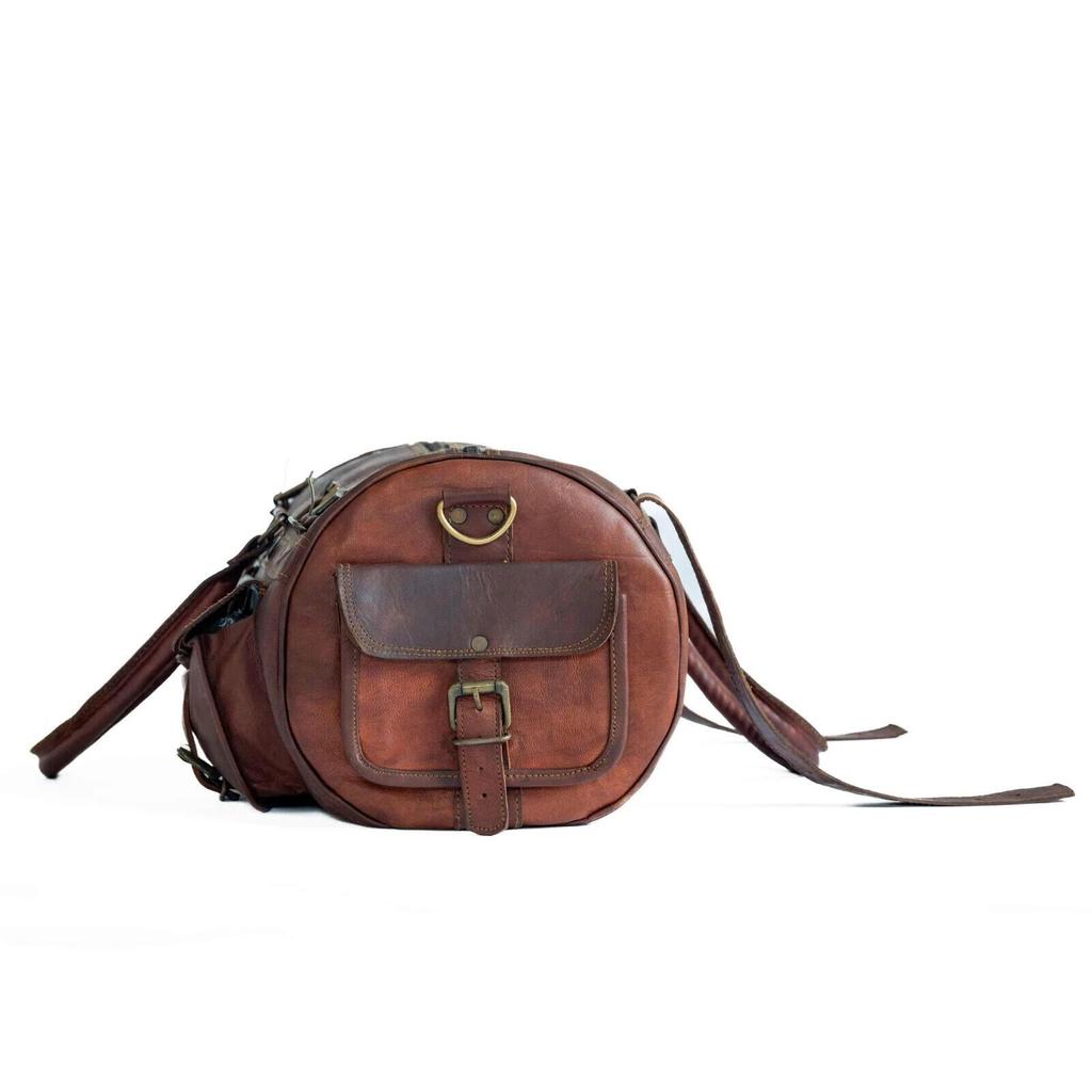 Men S Duffel Genuine Leather Vintage Travel Gym Weekend Overnight Bag