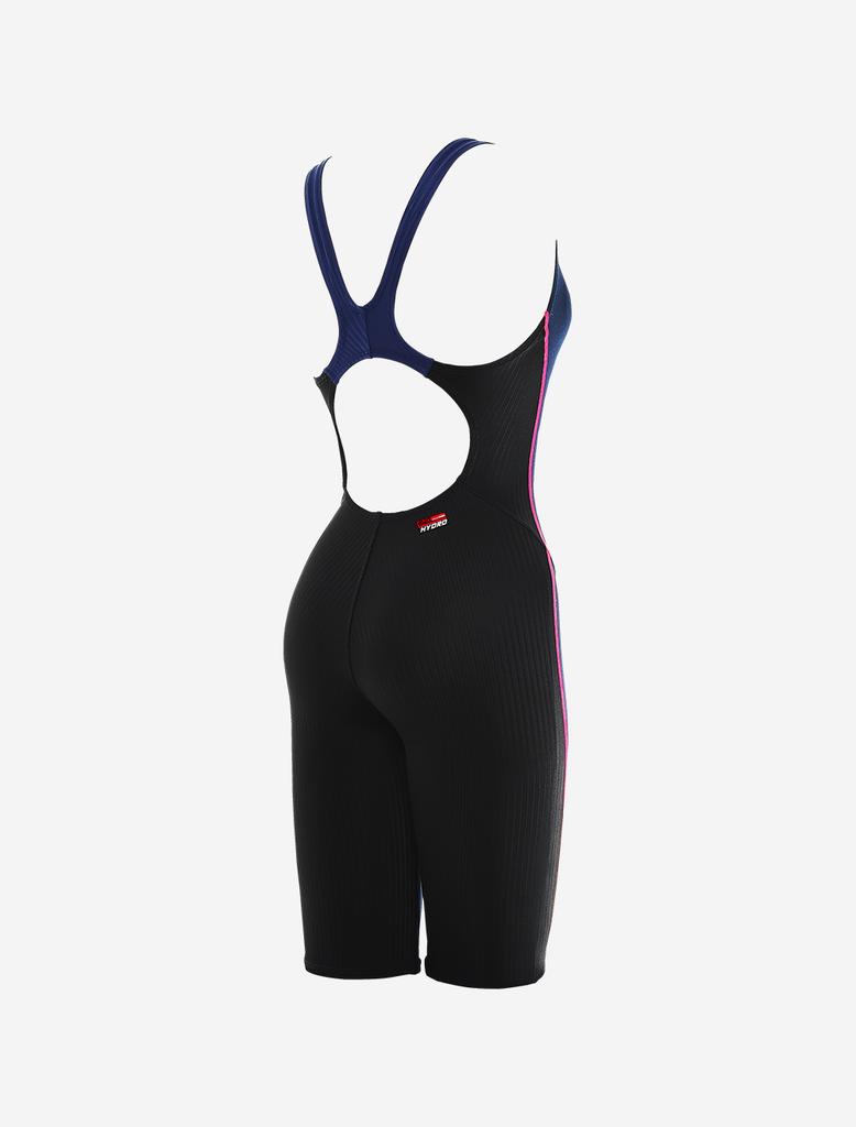 Toneidoseupocheu Wave Navy Black Women'S Half-Body Swimsuit