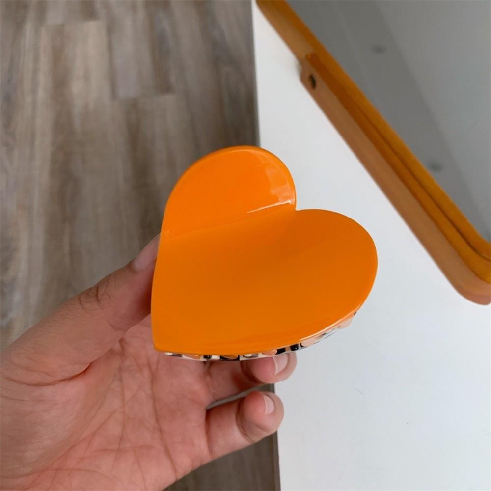 Korean Style Acetic Acid Hair Claw Elegant Plaid Hair Claw Hair Accessories Heart Shark Clip  Gifts