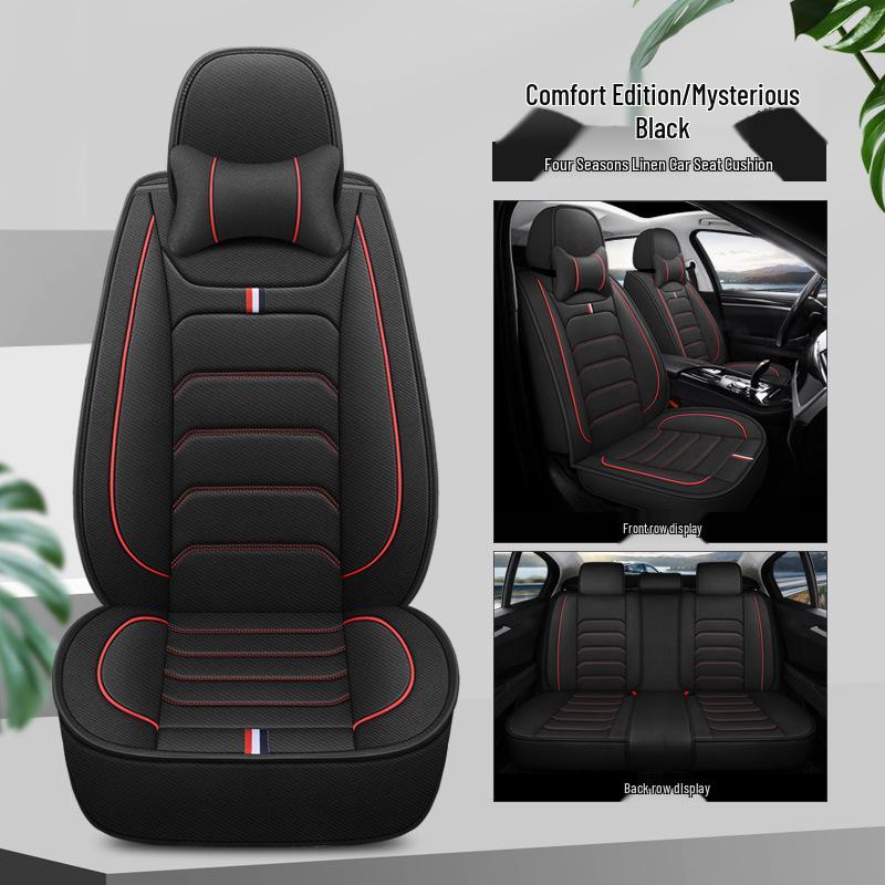 Linen Universal Car Seat Cover - Non-Slip, Full Wrap, All-Season Use