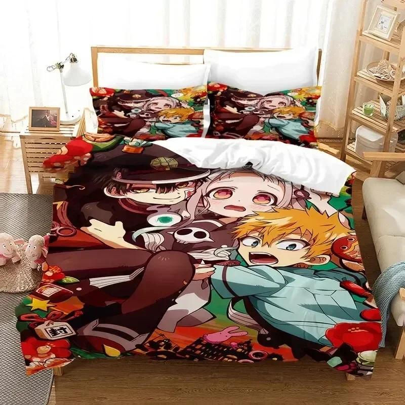 Anime Toilet Bound Hanako-Kun Bedding Set Duvet Cover Sheet Printed Bed Set Pillowcase Full Queen King Size Comforter Bedroom