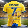 Ronaldo's Summer 3D Printed Family Wear Football Jersey T-shirt Is Loose and Comfortable Suitable for Outdoor Wear