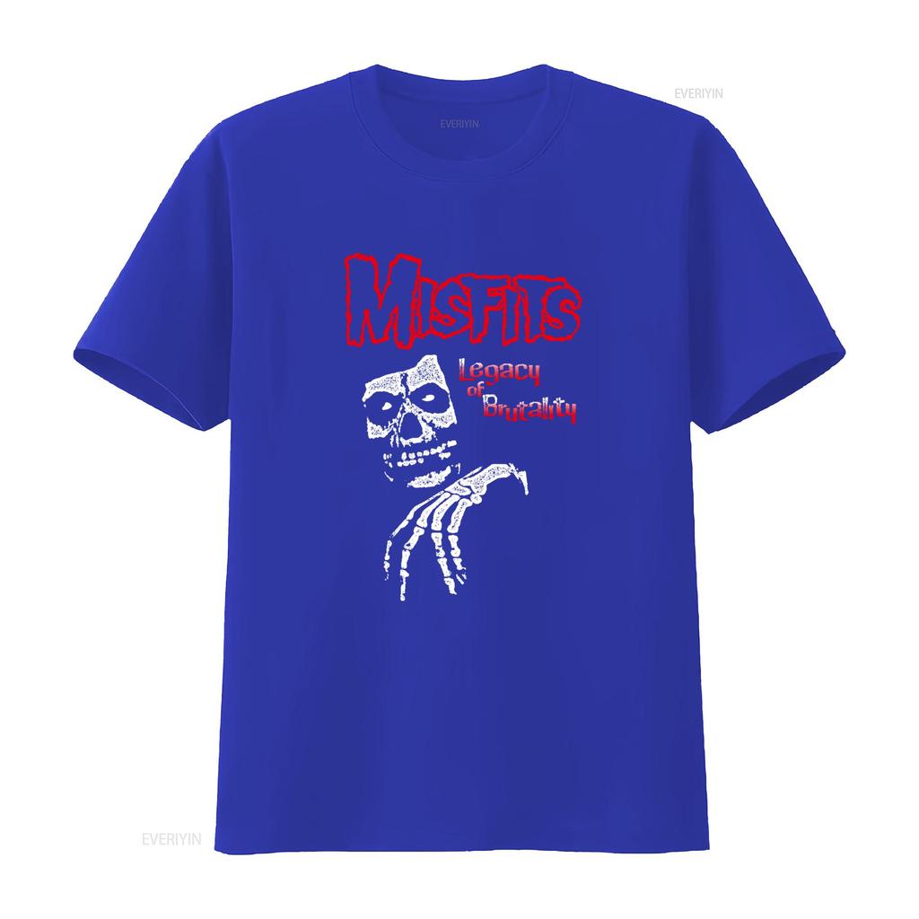 Gothic Punk Misfits Legacy of Brutality Skull Skeleton Print Casual Streetwear T Shirt vintage Washed graphic