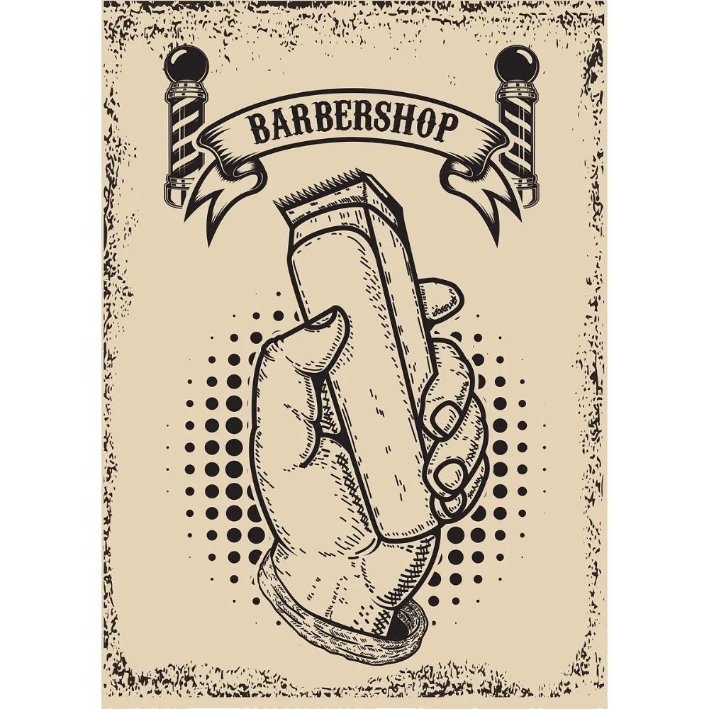 Vintage Friseursalon Poster Klassischer Friseurstuhl Werkzeuge Herrenrasur Drucke Leinwandmalerei Wandkunst Bilder Heim Wohnzimmer Dekor