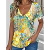 Women's T-Shirt Floral Print Outdoor Retro Fashion Casual Plus Size Blouse V-Neck T-Shirt Summer Women's Clothing