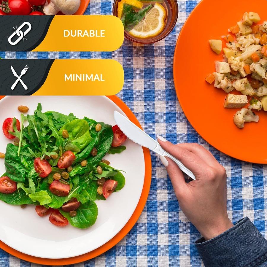 

Heavy Weight Disposable Plastic Knives [200Pack] Bulk King Size Deluxe White Plastic Silverware For Parties Weddings Catering F United States