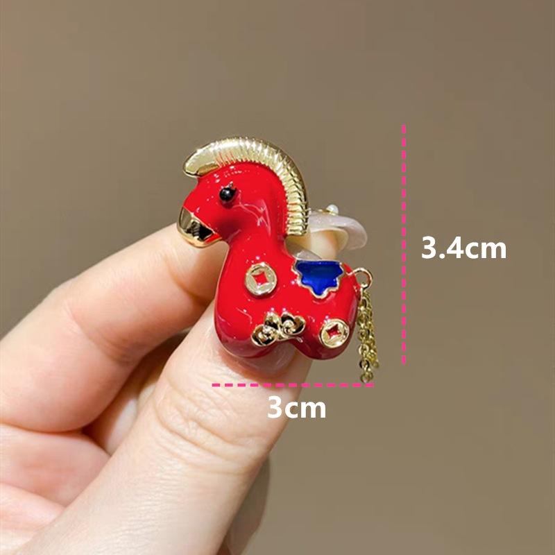 

Red Apple Cute Zodiac Pony Lion Dance Brooches Alloy Lapel Pin for Suit Blazer DIY Coat Scarf Hat Decoration A2