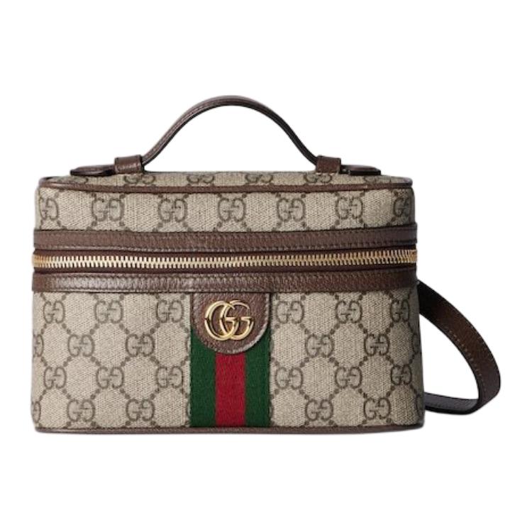 

Gucci Міні-сумка на плече Ophidia зі світло-золотими металевими акцентами та застібкою-блискавкою з полотна та шкіри Жіночі сумки 816357-96IWG-8745 Box(Basic Set+Box)