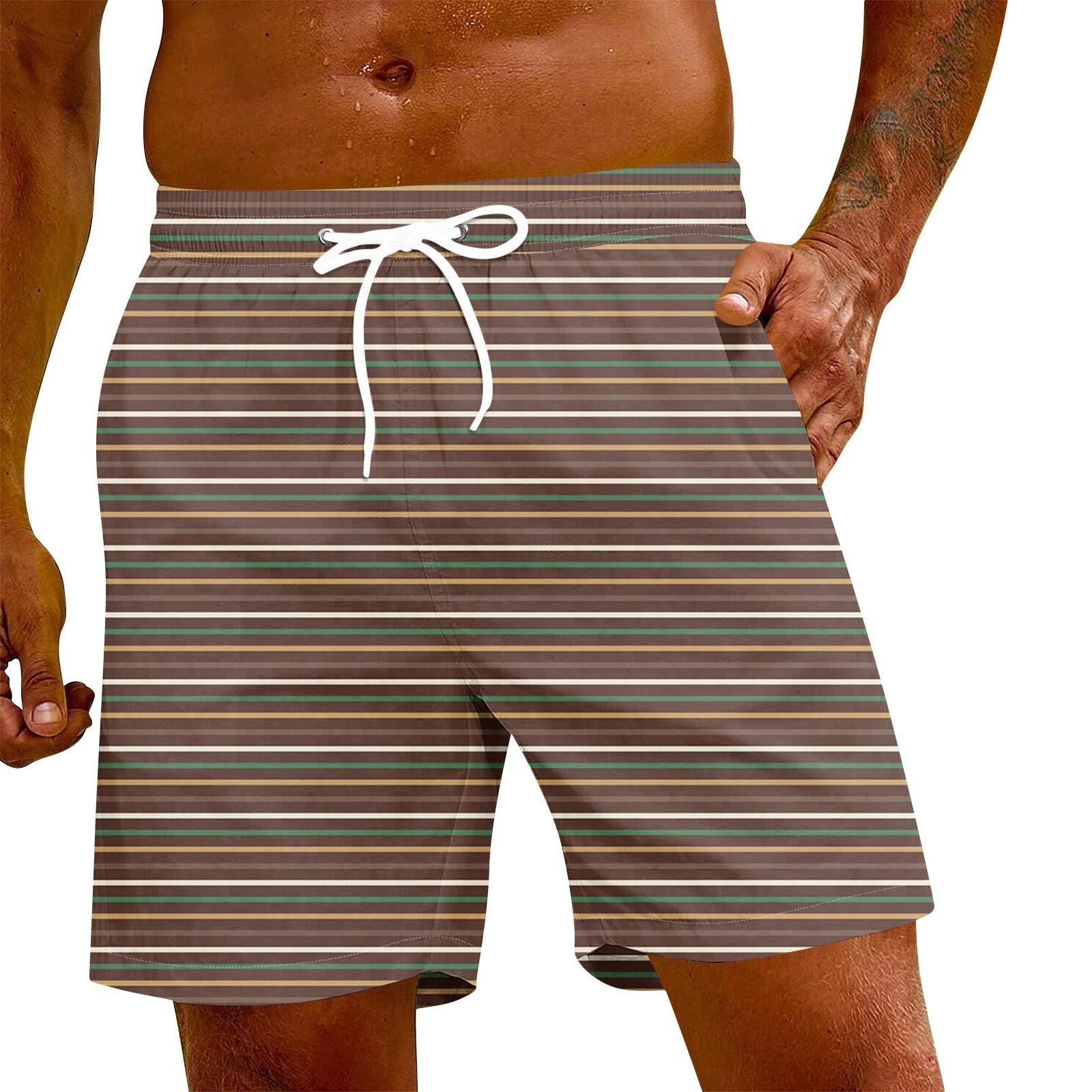 

Чоловічі модні повсякденні штани для йоги з принтом і еластичною талією, пляжні шорти S зелений