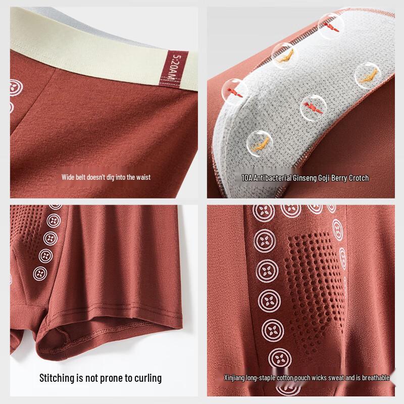 Qisefang Plus Size Men's Pure Cotton Boxer Briefs
