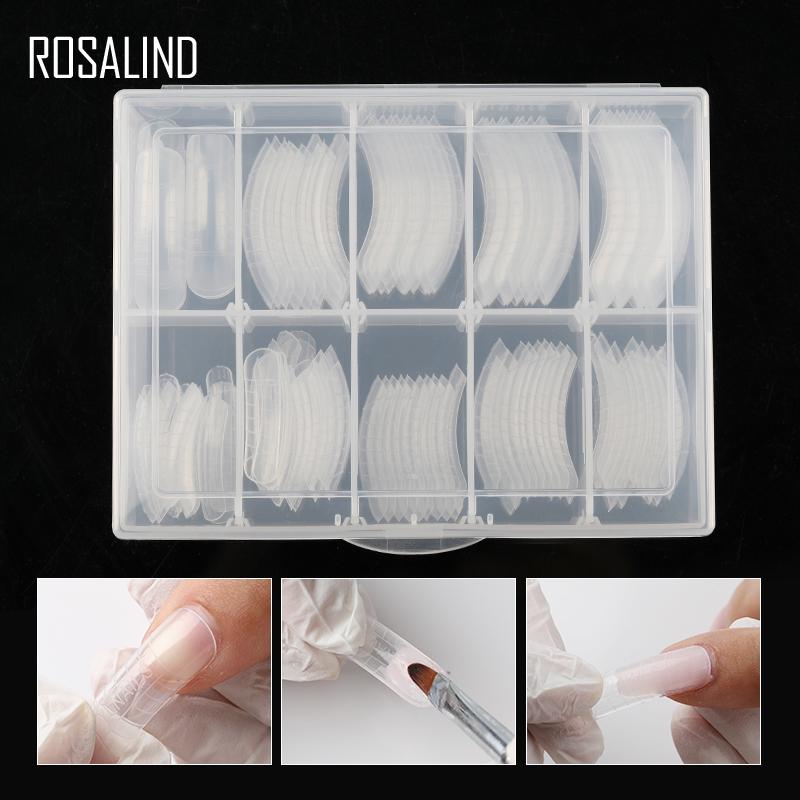 ROSALIND Removable 12PCS Natural Nail Tips False Nails For Acrylic Nail Poly Nail Gel Extension UV Gel Nail Extend Art Design
