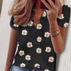 Blouses & Shirts - Summer Flower Print Casual Short Sleeve Blouse Women Fashion Shirt