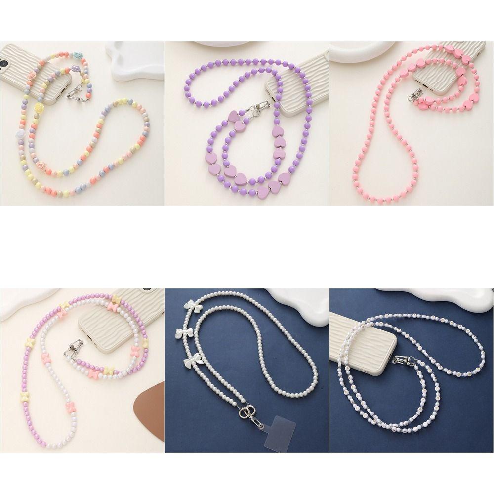 Crossbody Phone Crossbody Chain Beads Anti Theft Phone Strap  Mobile Phone Pendant