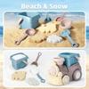 Beach Toys for Toddlers Kids Sand Toys Train Beach Truck Beach Bucket Scoop Trowel Colander Rake Sand Castle Toys Sandbox Toys