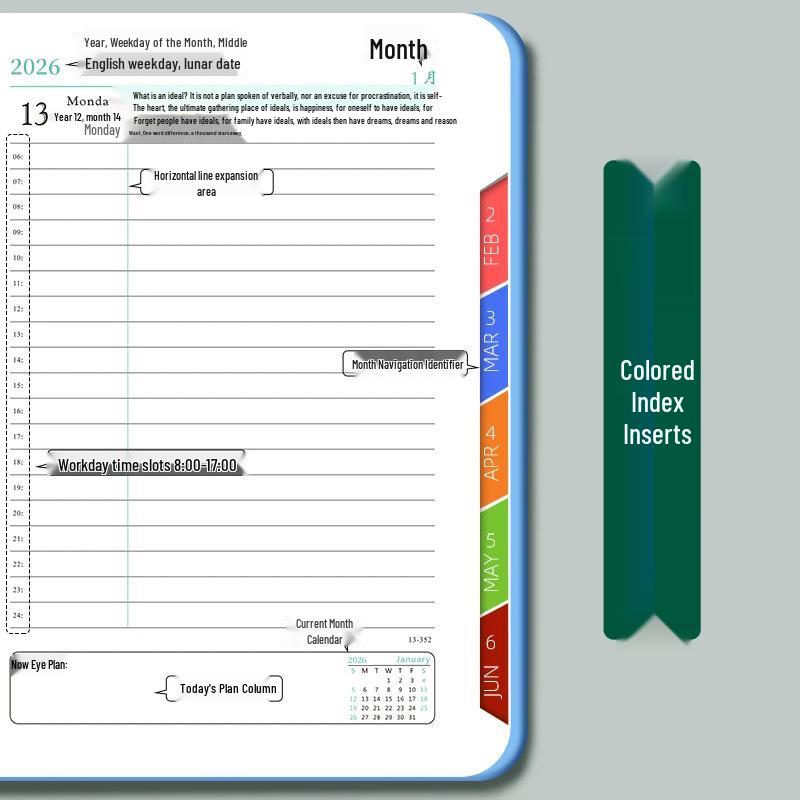 2026 Daily Planner: Efficient 365-Day Time Management Journal, Thick Notebook