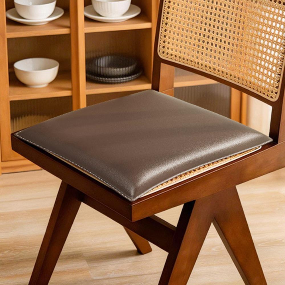 Cuscino per Seduta in Pelle 40×40cm Spessore 3cm Cuscino ad Alta Resilienza Cuscino in Schiuma Viscoelastica Pelle PU Cuscino per Sedia da Pranzo