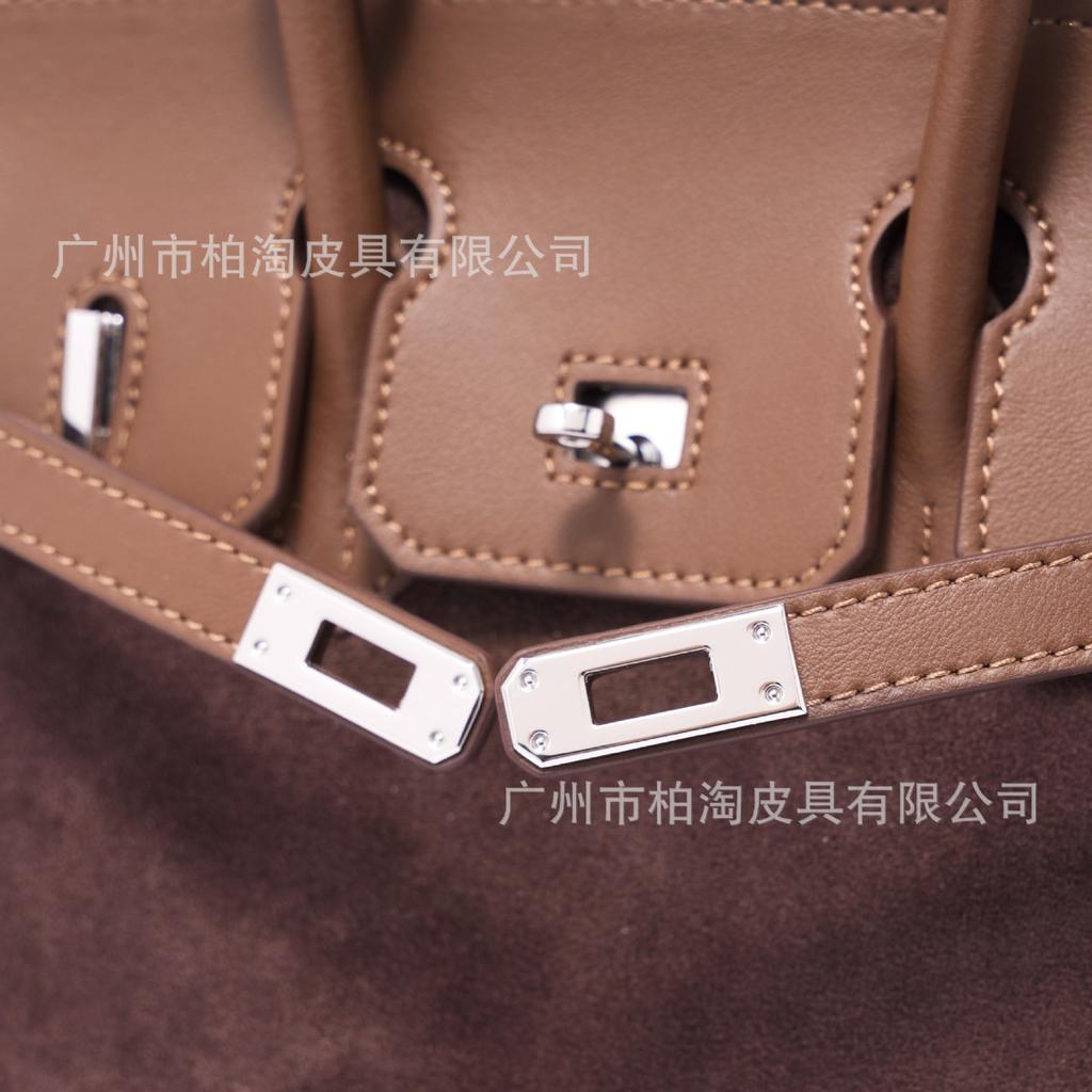 Platinum Bag Swift Leather and Suede 25/30CM Double Shoulder Strap Women's Bag Single Shoulder Messenger Versatile Fashion Handbag Bag