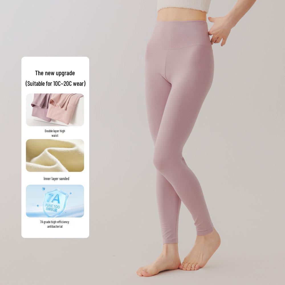Dámské teplé legíny z čisté bavlny Slim Fit s vysokým pasem na podzim a zimu