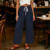 Women's Color Casual Drawstring Pants with Pockets
