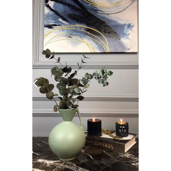 

Modern Tombul Seramik Vazo- Mint Yeşili - 20 Cm