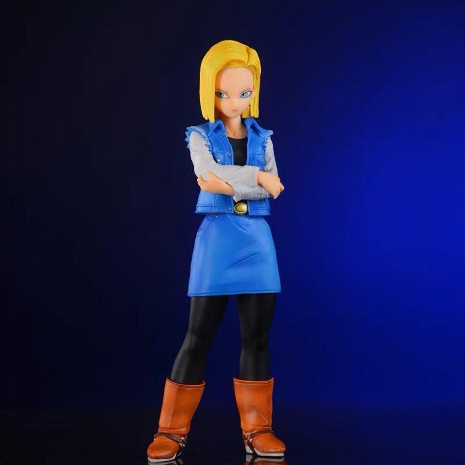 25CM Anime Dragon Ball Android 17 18 Figure Android 18 PVC Action Figures Doll Collection Model Plaything for Children Christmas Presents