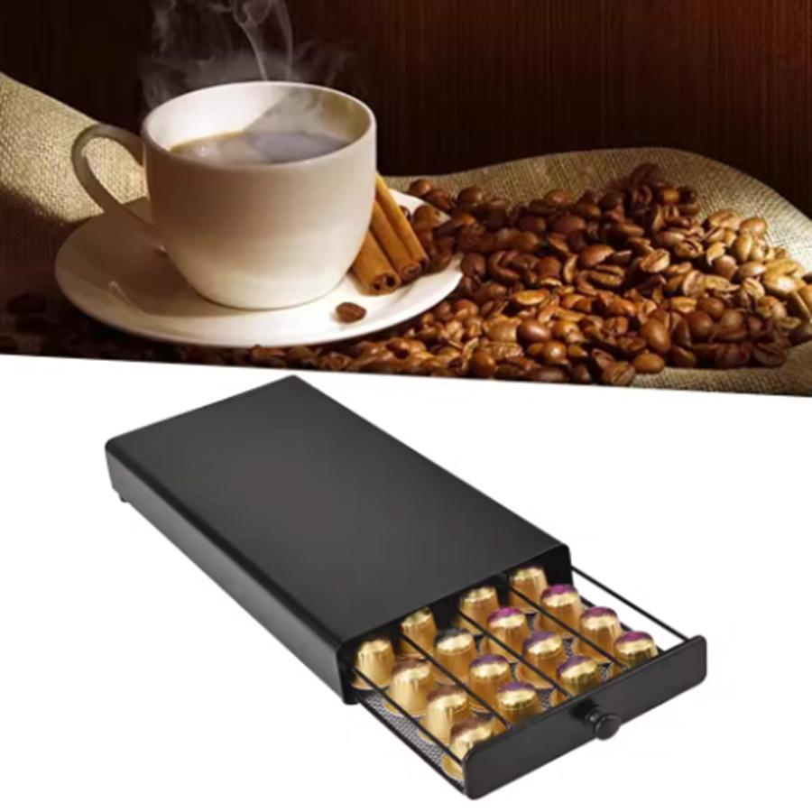 40 Pods Coffee Capsule Organizer Storage Stand Practical Coffee Drawers Capsules Holder For Coffee Capsule Drawer