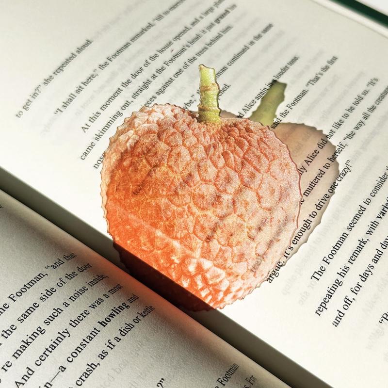 Marque-page en acrylique en forme de fruit Pomme Raisin Simulation Marque-page de lecture transparent Papeterie d'apprentissage Jouet pour enfants Cadeau