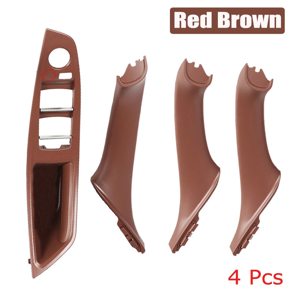 

7 шт., бежевый, черный, ABS, панель переключателя подъема окна автомобиля, дверная ручка, накладка для BMW F10 F11 F18 5 серии 2010 2011 2012 2013 Red Brown-4pcs
