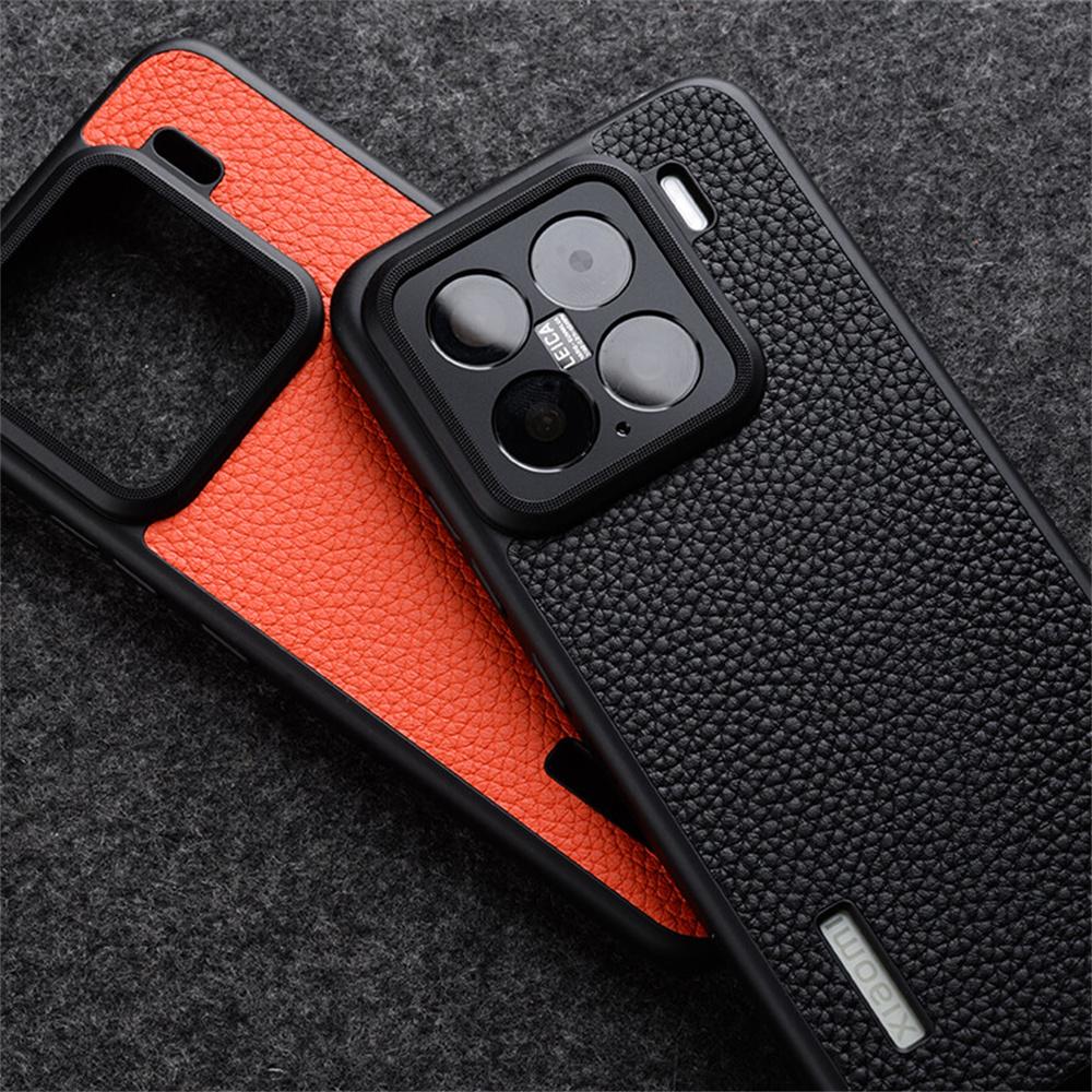 MELKCO For Xiaomi 15 Case Genuine Cow Leather Coated PC Phone Cover