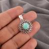 Adorable Amazonite Gemstone Jewelry, 925 Sterling Silver Handmade Balancing Pendant For Grandma Gifts