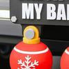 Funny Check Out My Balls Christmas Hitch Cover Novelty 3D Truck Trailer Hitch Cover Shaking Christmas Ball Decoration Gag Gifts for 2 X 2-inch Square
