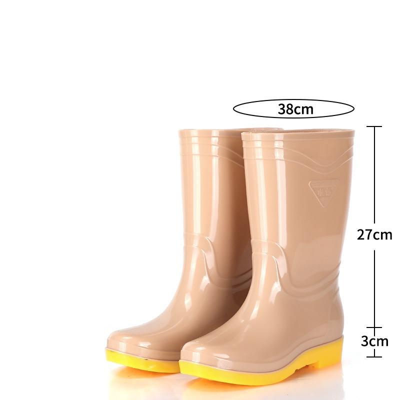 Tall Women's Rain Boots Fashion Classic Rain Shoes Mother Kitchen Non-slip Wear-resistant Waterproof Shoes Women's Rubber Shoes Overalls Cotton Shoes
