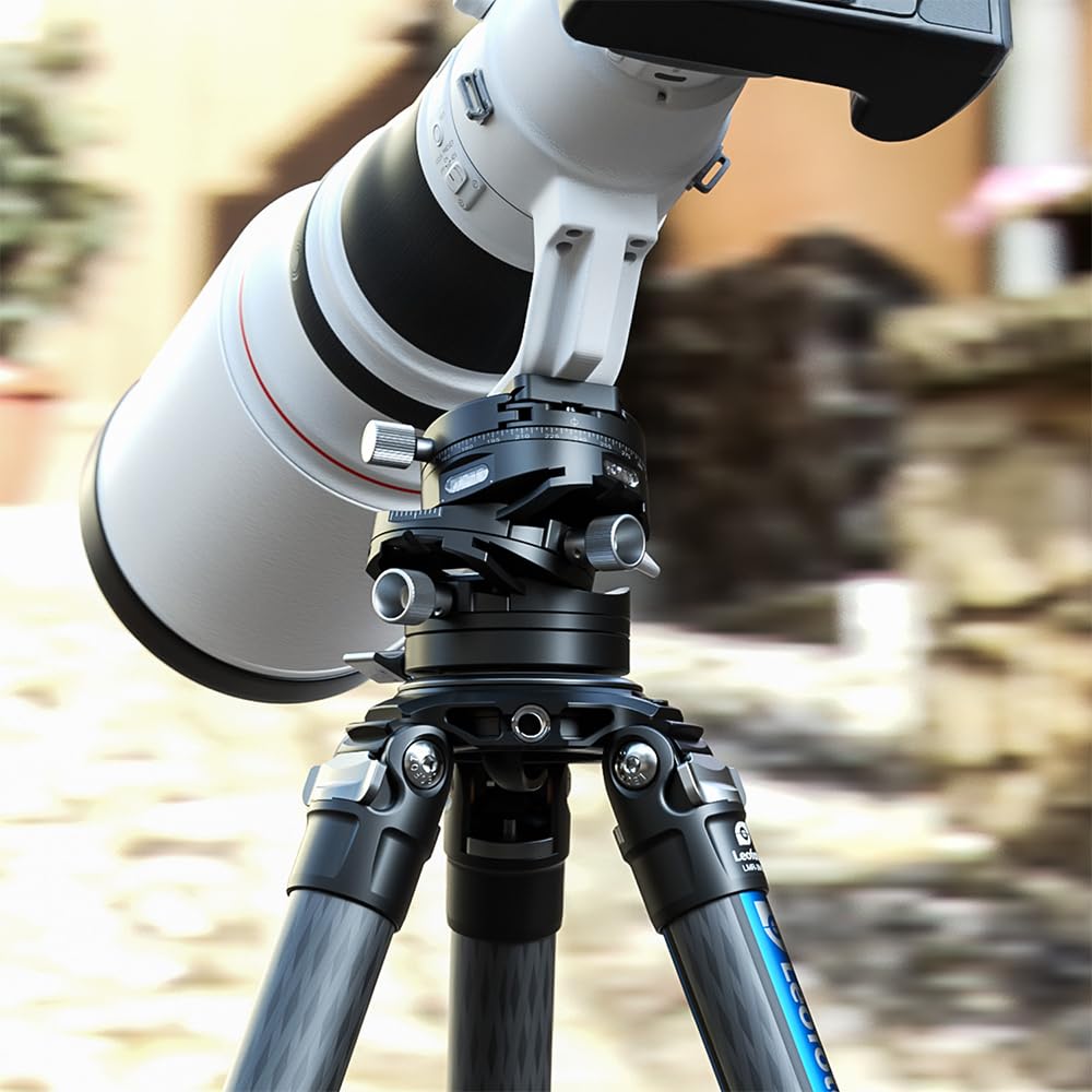 Leofoto G20 Geared Pan Gear Horizontal 50mm Base 20kg Load 036884 Head, 2-Axis Adjustment, ±15° Adjustment, Arca-Swiss Compatible, Diameter, Capacity,