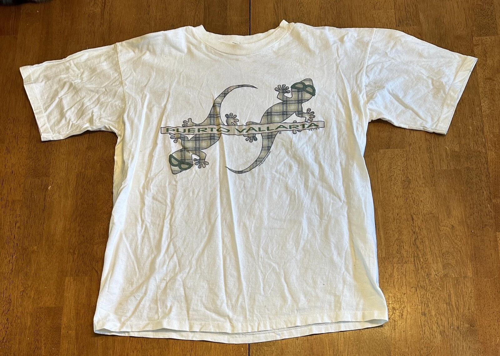 Vintage Puerto Vallarta Mexico t Shirt 90s Large Reptiles 2XL