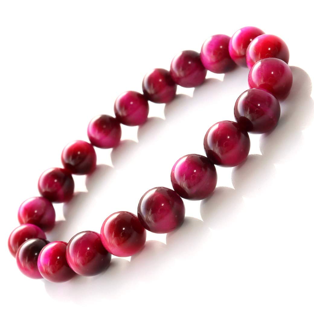 

Pink Tiger Eye Bracelet 10mm Tiger Eye Natural Stone Power Stone Inner Circumference [GOLD STONE] Approx. 15.5cm