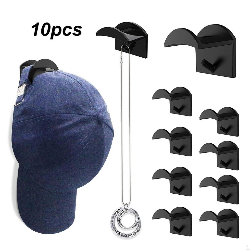 10 Pieces Hat Organizer Rack for Baseball Cap Hook Versatile Portable Wall Mounted Dorm
