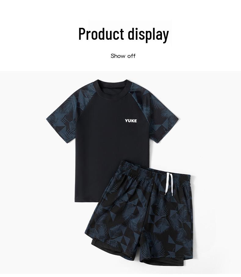 2024 Boys' Plus-size Kids' Swimsuit Set: Split Hot Spring Trunks for Teens