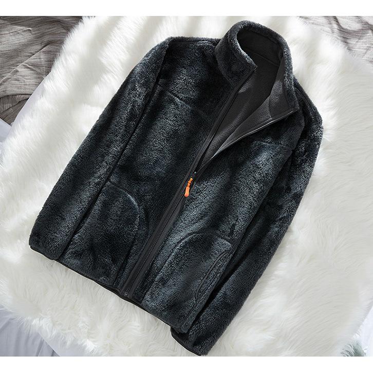 Venkovní párová oboustranná fleecová bunda Zesílený teplý svetr z jehněčího rouna Pánská bunda Podšívka z polárního fleecu