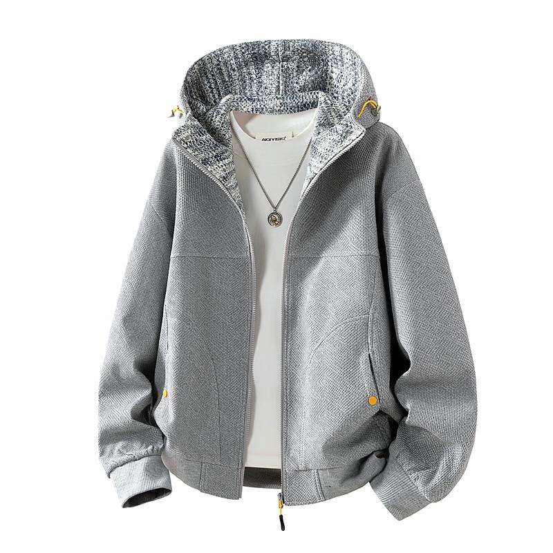 Men's American Vintage Color-Block Hooded Utility Jacket