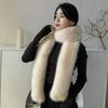 Autumn and Winter Extended Double-sided Fluffy Scarf, Imitation Fur, Fox Hair Falling Into the Water, High-end Scarf, Warm and Thicker