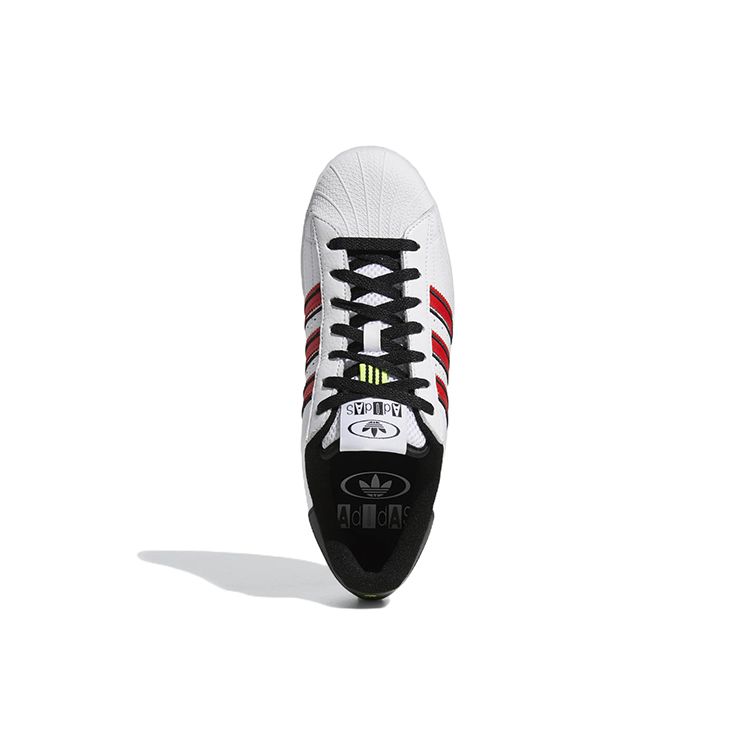 adidas Superstar Witte Levendige Rode Unisex Sneakers Wolk-Wit Zonne-Geel GX6026