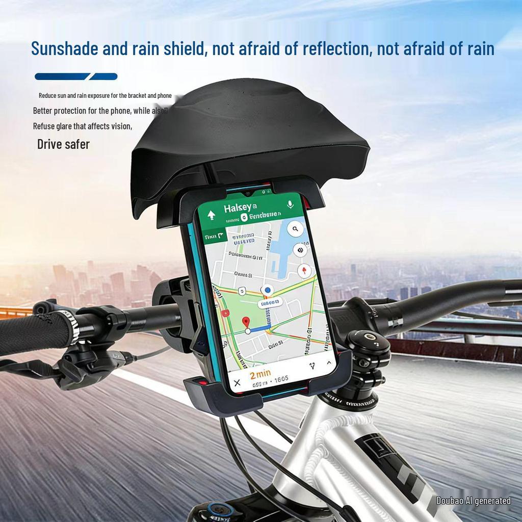 Grenzüberschreitender Motorrad-Rückspiegel mit Elektrofahrrad-Lenker und Helm-Handyhalter