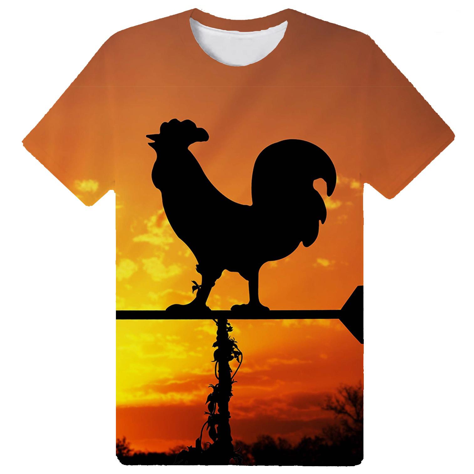 

Забавные футболки с 3D принтом петуха, летние мужские и женские модные повседневные футболки с короткими рукавами, уличная футболка в стиле Харадзюку, топы одежды 6XL