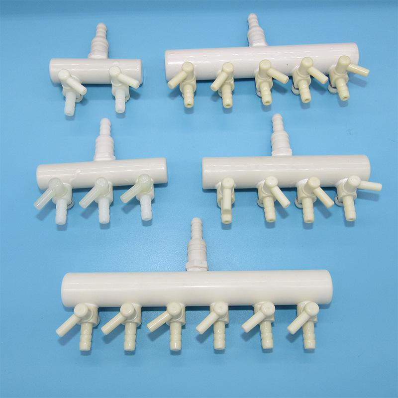 2Pcs/Lot 2~6Way Plastic Aquarium Air Pump Hose Splitter Air Flow Control Valve Fish Tank Oxygen Distributor Divider with Switch
